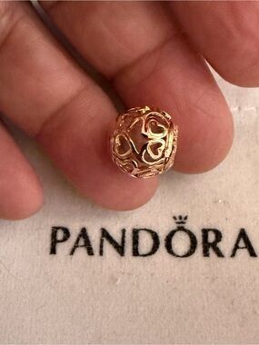 Pandora Rose Gold Openwork Heart Charm Bead